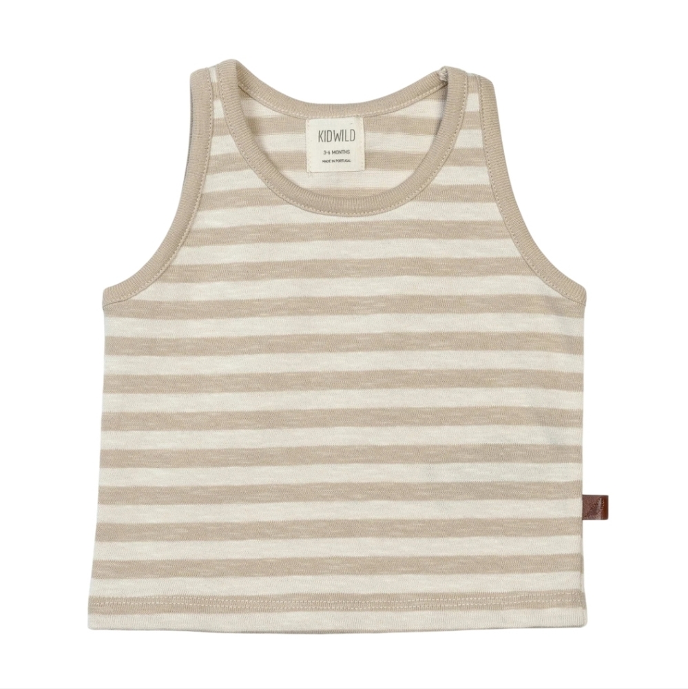 Organic Tank Top - PEBBLE STRIPE